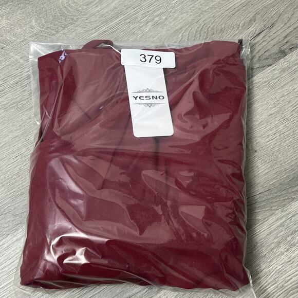 YESNO Women Casual Loose Long Bib Pants Wide Leg Jumpsuit Wine Size 3XL - Picture 6 of 6